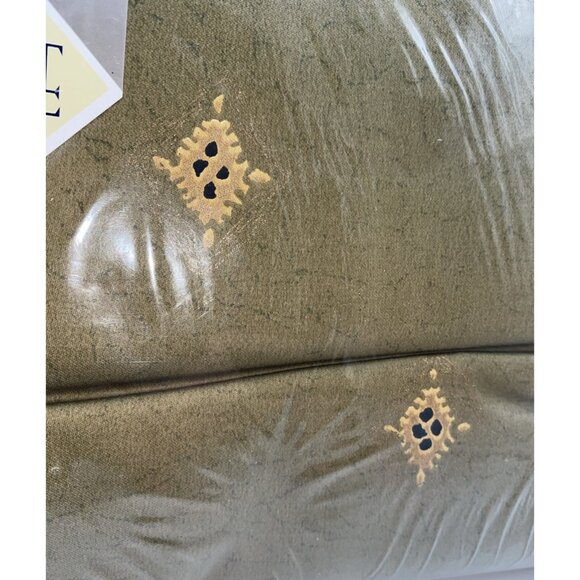 Revelle Sari King Size Bed Skirt Combed Cotton Sateen Green Multicolor - Picture 3 of 12